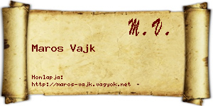 Maros Vajk névjegykártya